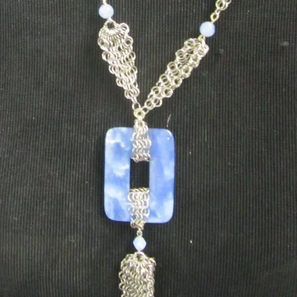 Ferrara Whiting and Davis Blue Semi Precious Pendant
